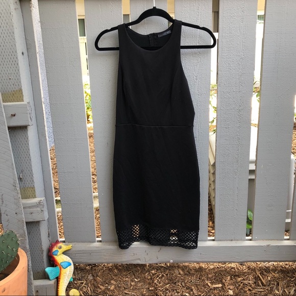 Black dress with net accent - Picture 3 of 4